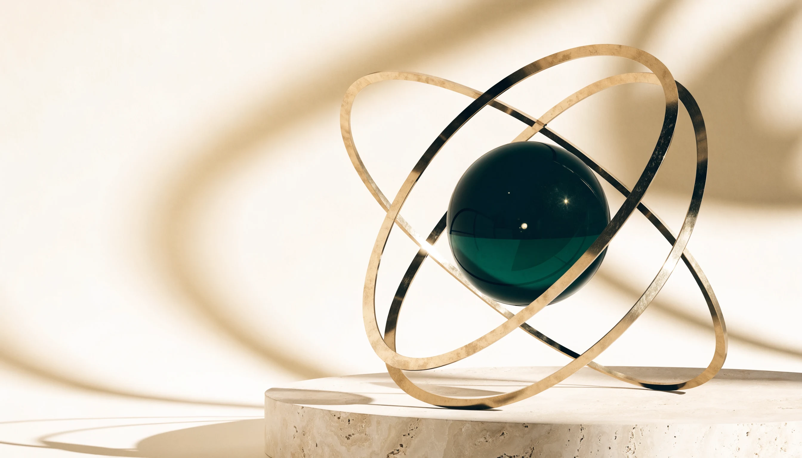 An abstract composition of intertwined celestial orbits